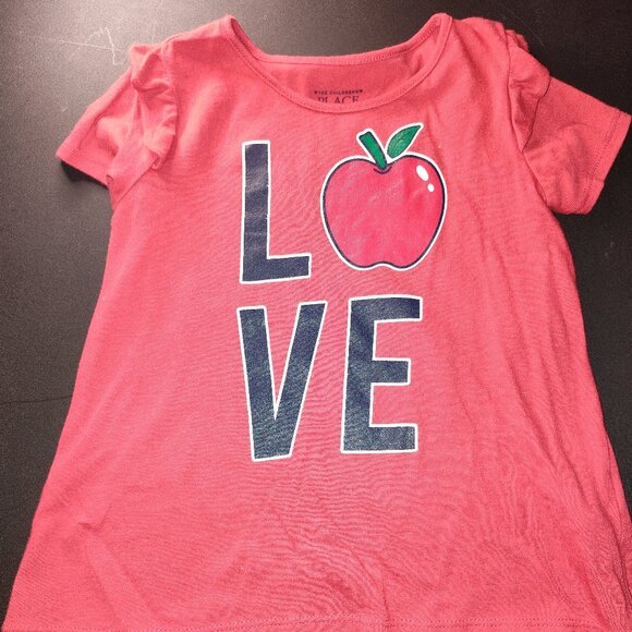 Pre-owned Children's Place 3-Piece Matching Solid Red Shirt and Apples Printed - Picture 5 of 13